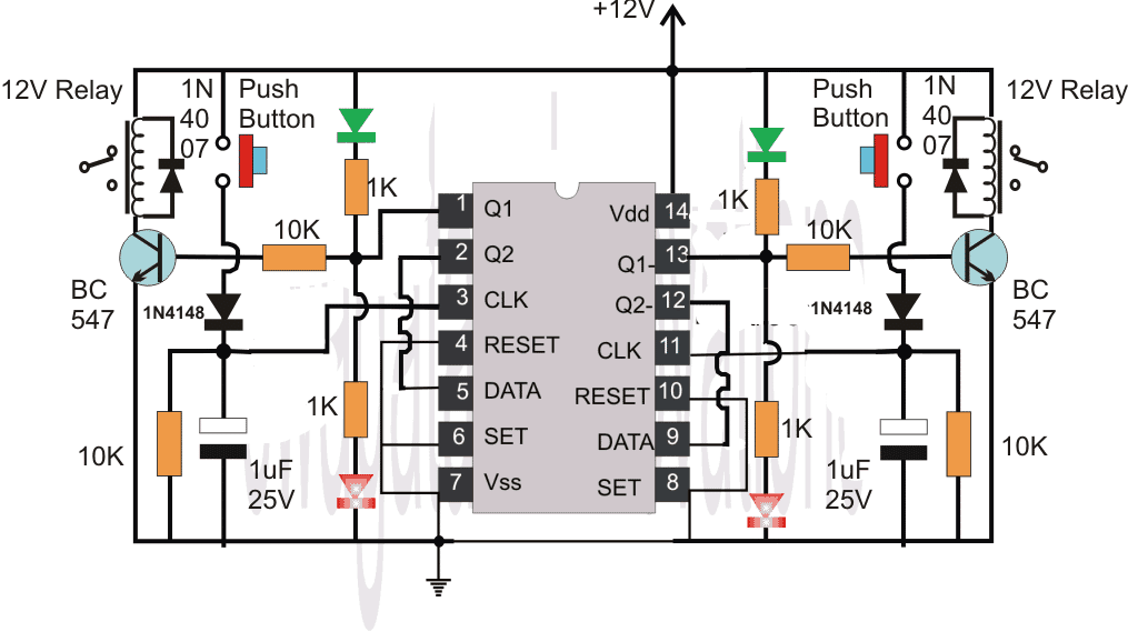 IC 4013触发器电路图