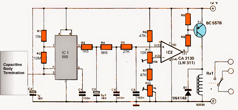 IC 555电容式开关电路