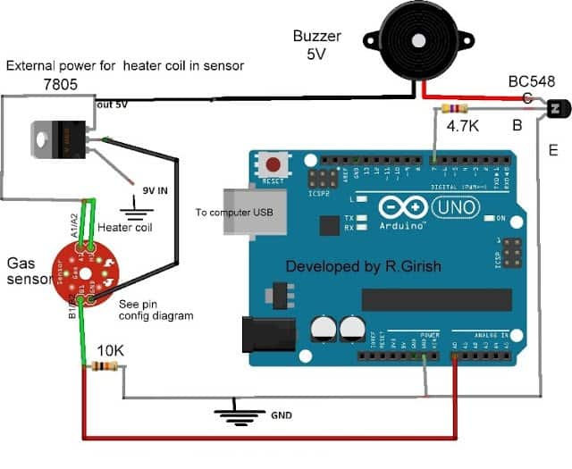 Arduino MQ-135空气质量传感器工作和接口