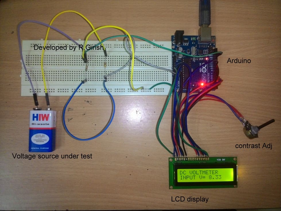 基于Arduino的直流电压表测试结果